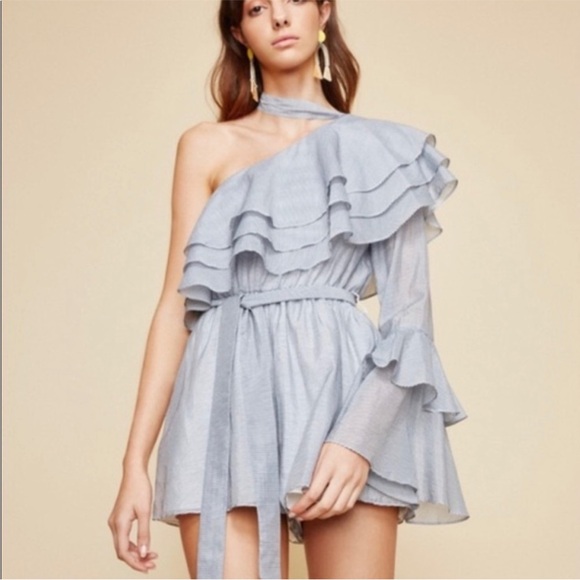 One-Shoulder Ruffle Romper - Picture 1 of 5